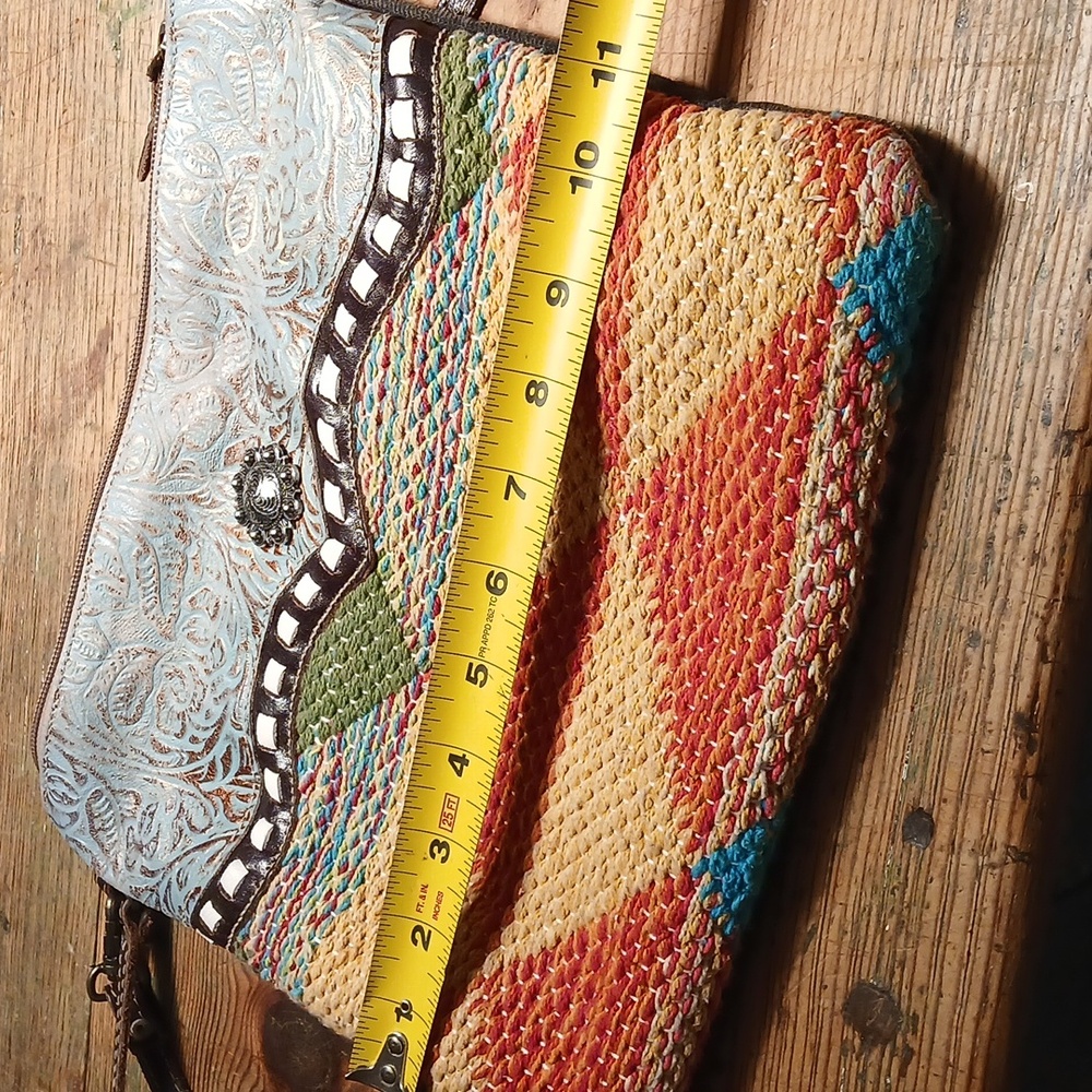 MYRA Cowgirl Southwestern Leather Canvas Cotton Bag, Purse, Crossbody - Picture 8 of 8